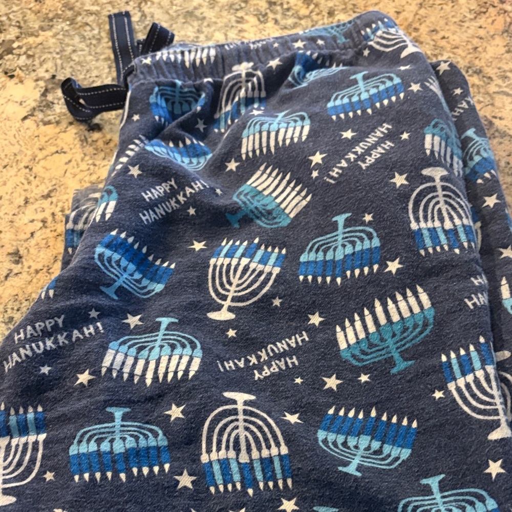 Old Navy Kids Hanukkah Pajama Bottoms - Navy and White